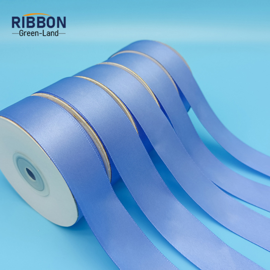 Polyester Single Face Satin Blue Matt Ribbon