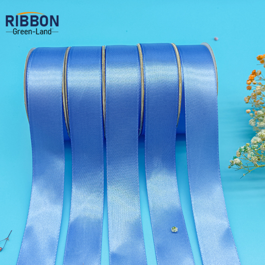 Polyester Single Face Satin Blue Matt Ribbon