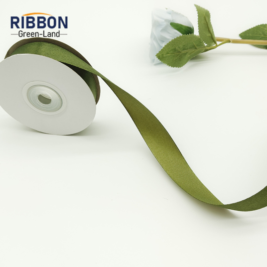 Polyester Single Face Satin Green Matt Ribbon