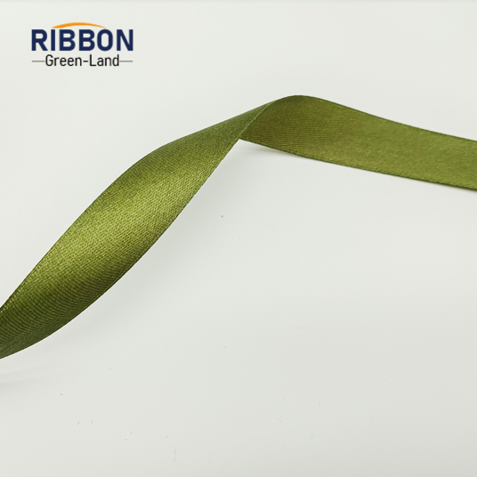 Polyester Single Face Satin Green Matt Ribbon