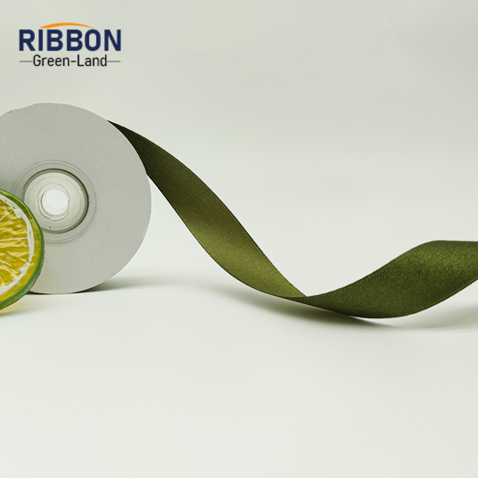 Polyester Single Face Satin Green Matt Ribbon