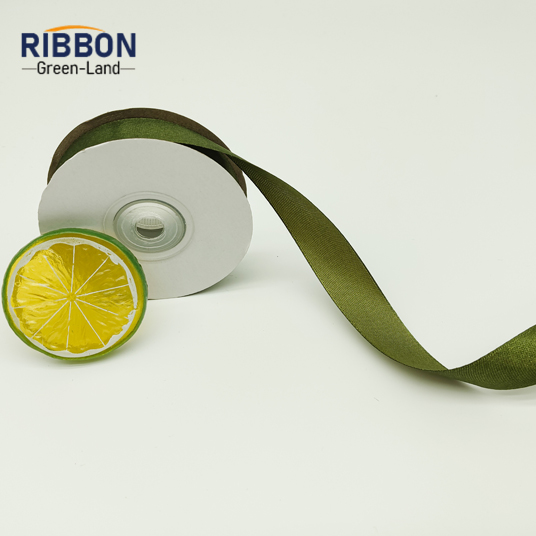 Polyester Single Face Satin Green Matt Ribbon