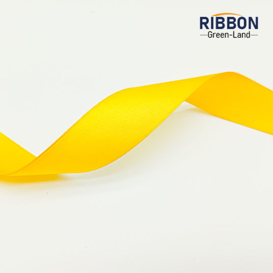 Polyester Single Face Satin Yellow Matt Ribbon