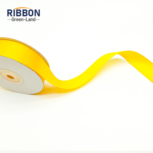 Polyester Single Face Satin Yellow Matt Ribbon