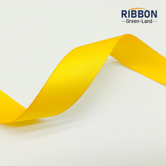 Polyester Single Face Satin Yellow Matt Ribbon