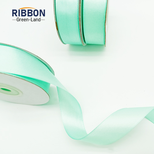 Polyester Single Face Satin Green Matt Ribbon