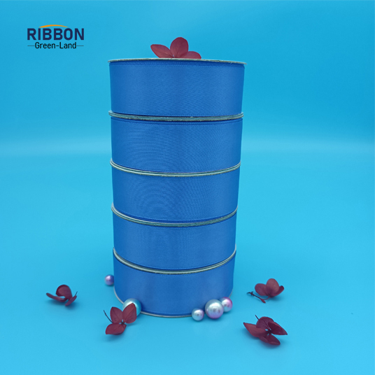 Polyester Double Face Satin Blue Matt Ribbon