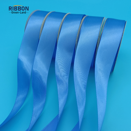 Polyester Double Face Satin Blue Matt Ribbon