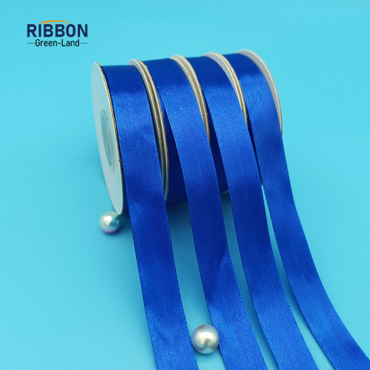 Polyester Single Face Satin Blue Shine Ribbon
