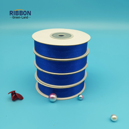 Polyester Single Face Satin Blue Shine Ribbon