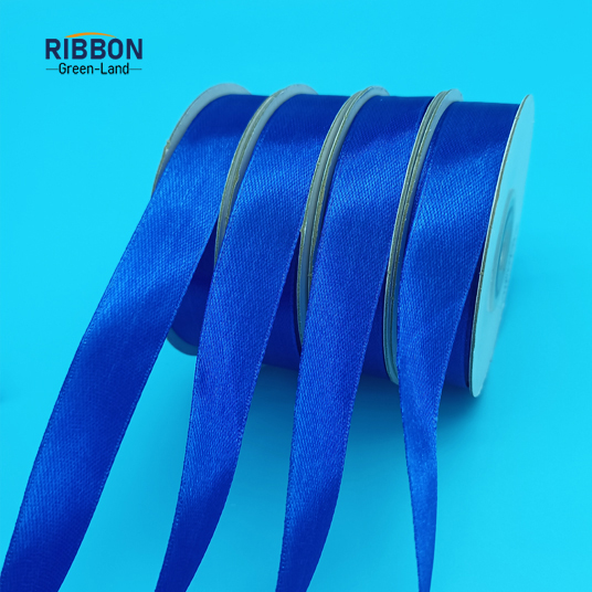 Polyester Single Face Satin Blue Shine Ribbon