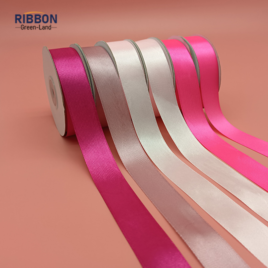 Polyester Double Face Satin Pink Matt Ribbon