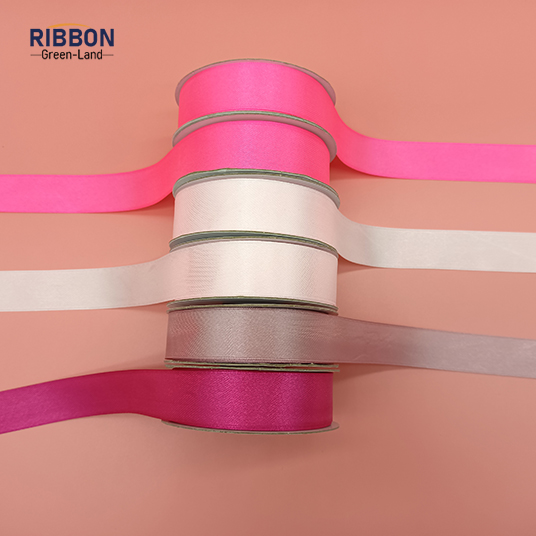 Polyester Single Face Satin Pink Shine Ribbon