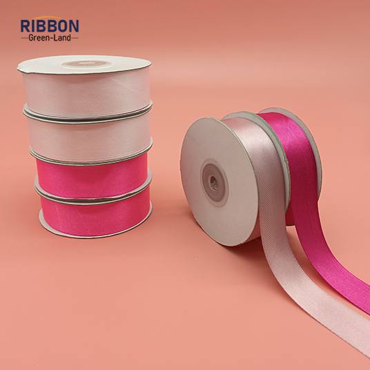 Polyester Single Face Satin Pink Shine Ribbon