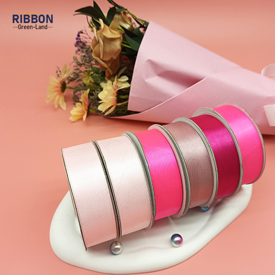 Polyester Single Face Satin Pink Shine Ribbon