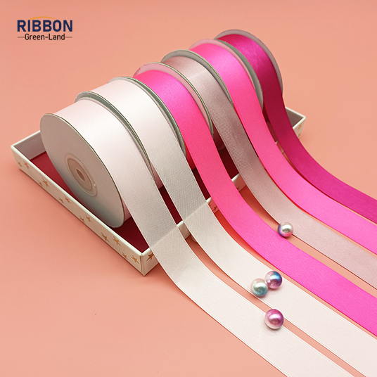 Polyester Single Face Satin Pink Shine Ribbon