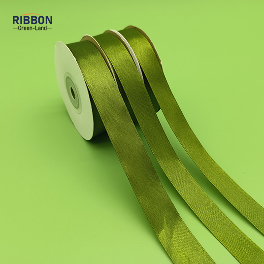 Polyester Double Face Satin Green Matt Ribbon