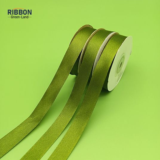 Polyester Double Face Satin Green Matt Ribbon