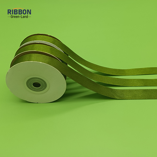 Polyester Double Face Satin Green Matt Ribbon