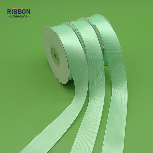 Polyester Single Face Satin Green Shine Ribbon