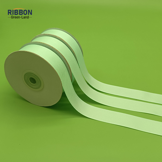 Polyester Single Face Satin Green Shine Ribbon