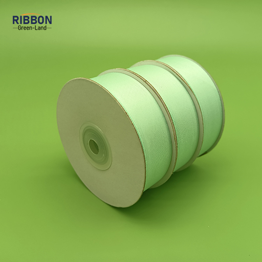 Polyester Single Face Satin Green Shine Ribbon