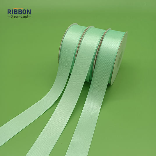 Polyester Single Face Satin Green Shine Ribbon