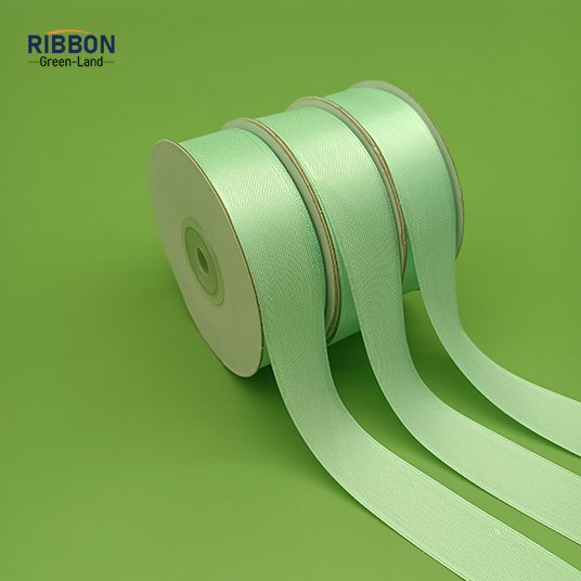 Polyester Single Face Satin Green Shine Ribbon
