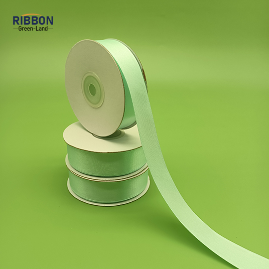 Polyester Single Face Satin Green Shine Ribbon