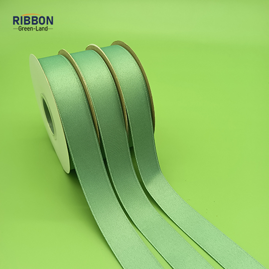 Polyester Double Face Satin Green Shine Ribbon