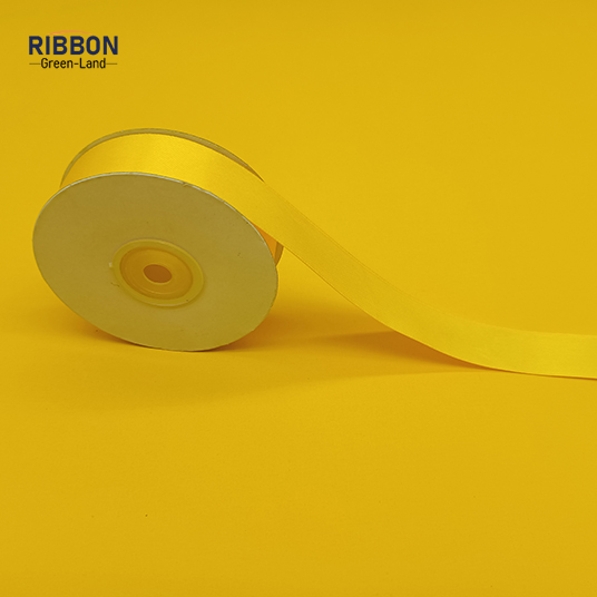 Polyester Double Face Satin Yellow Shine Ribbon