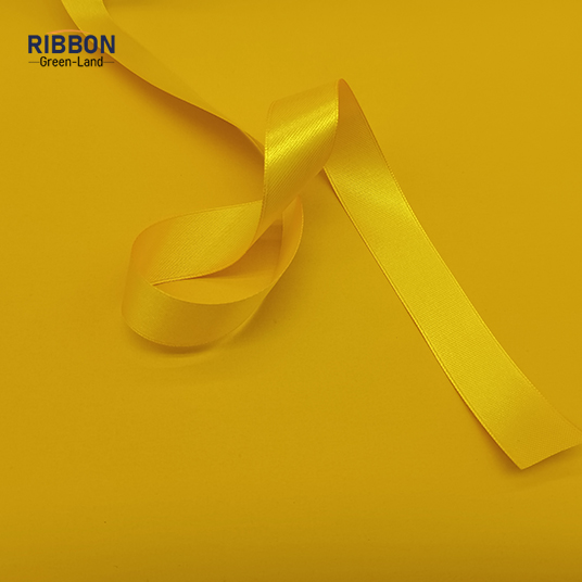 Polyester Double Face Satin Yellow Shine Ribbon