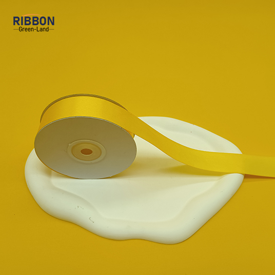 Polyester Double Face Satin Yellow Shine Ribbon