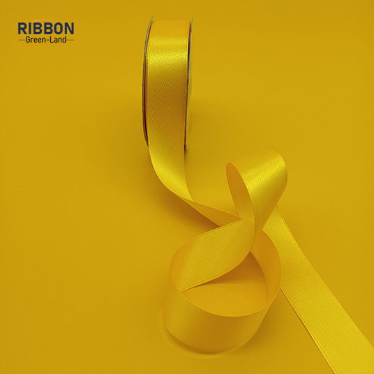 Polyester Double Face Satin Yellow Shine Ribbon