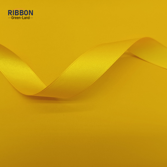 Polyester Double Face Satin Yellow Shine Ribbon