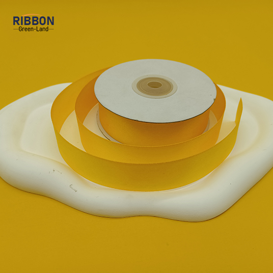 Polyester Double Face Satin Yellow Shine Ribbon
