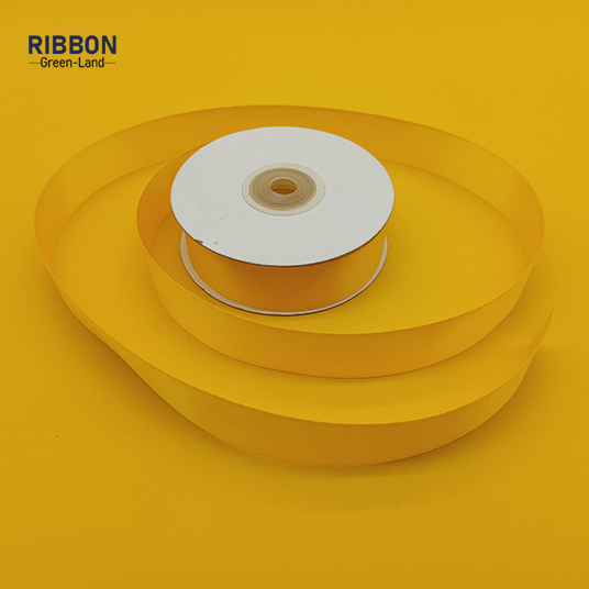 Polyester Double Face Satin Yellow Shine Ribbon