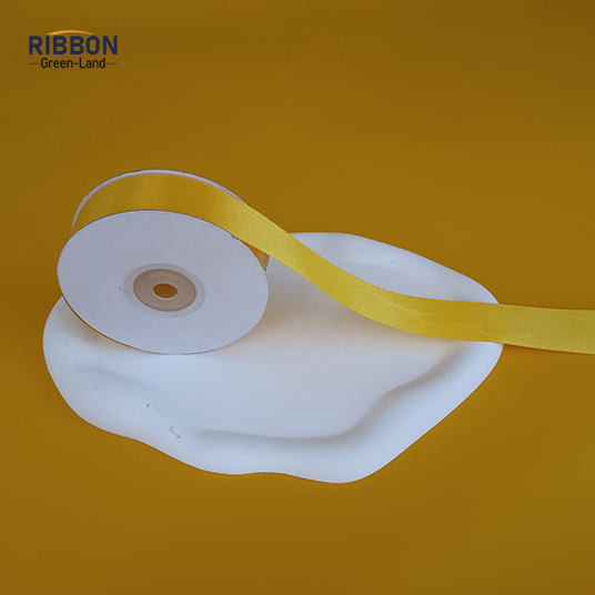 Polyester Double Face Satin Yellow Shine Ribbon