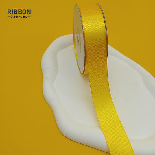 Polyester Double Face Satin Yellow Shine Ribbon