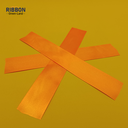 Polyester Single Face Satin Orange Shine Ribbon