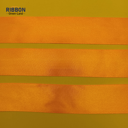 Polyester Single Face Satin Orange Shine Ribbon