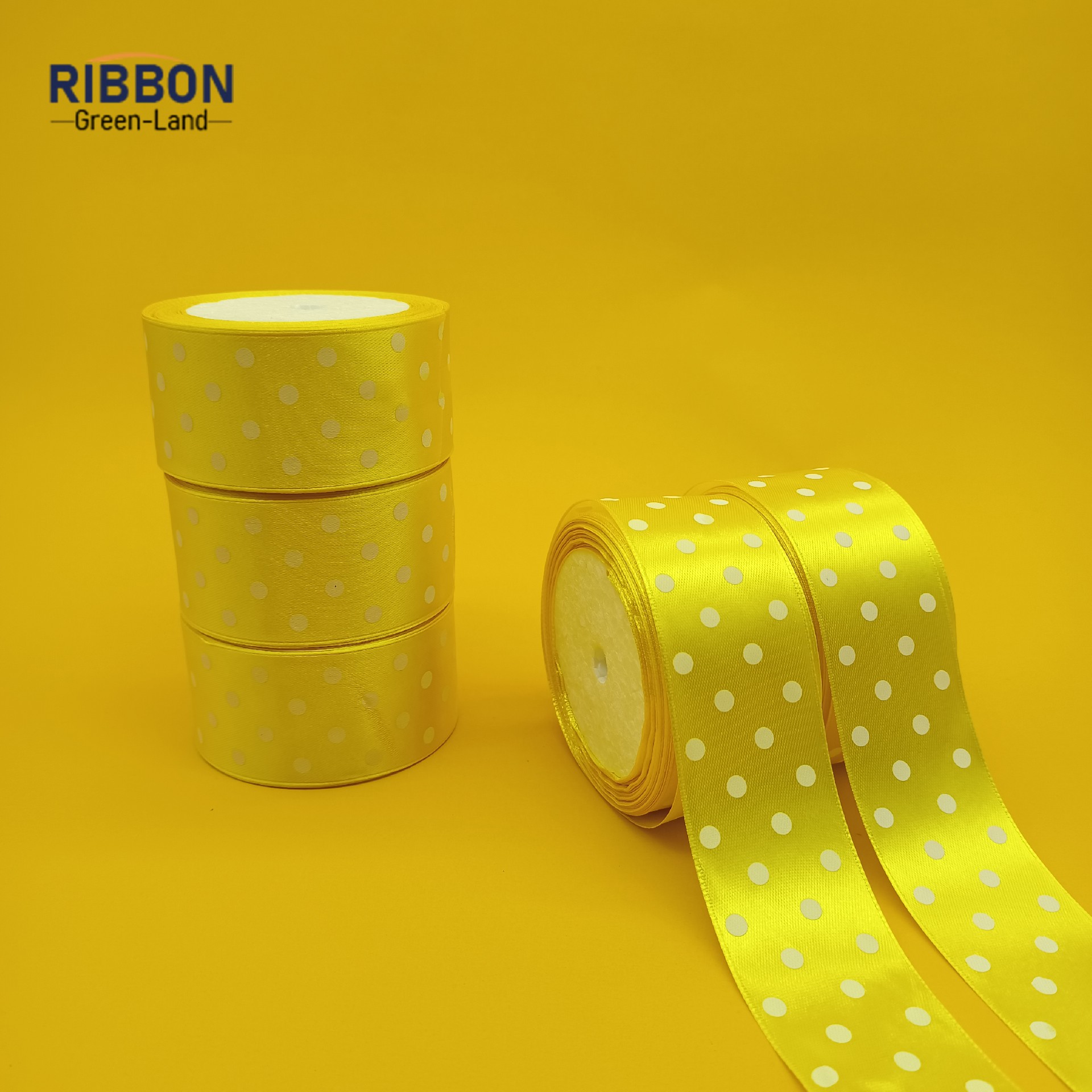 Screen Printing Yellow Ribbon with White Dot