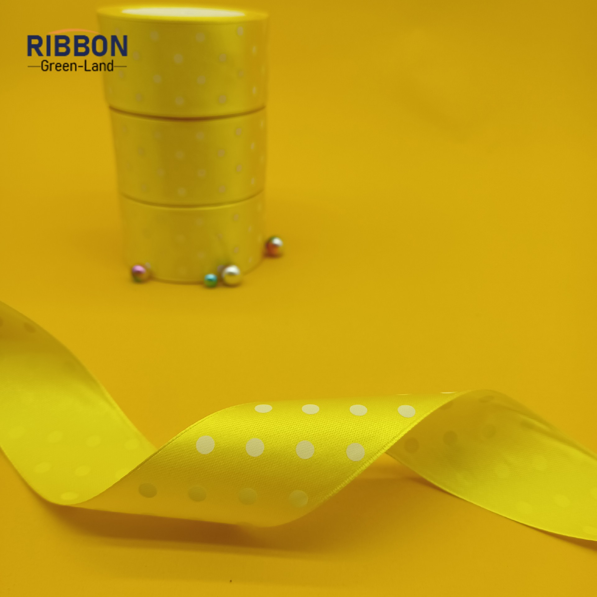 Screen Printing Yellow Ribbon with White Dot