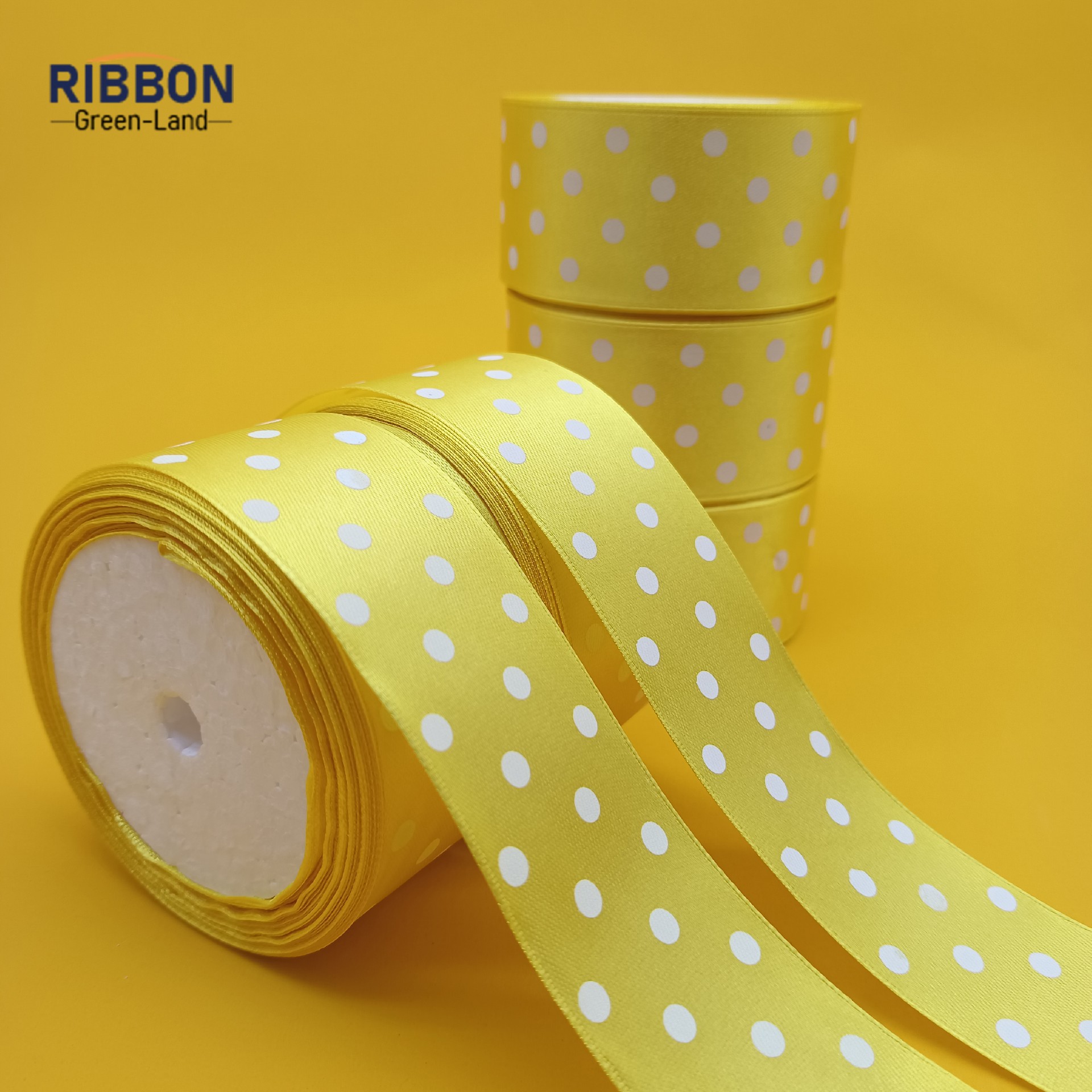 Screen Printing Yellow Ribbon with White Dot