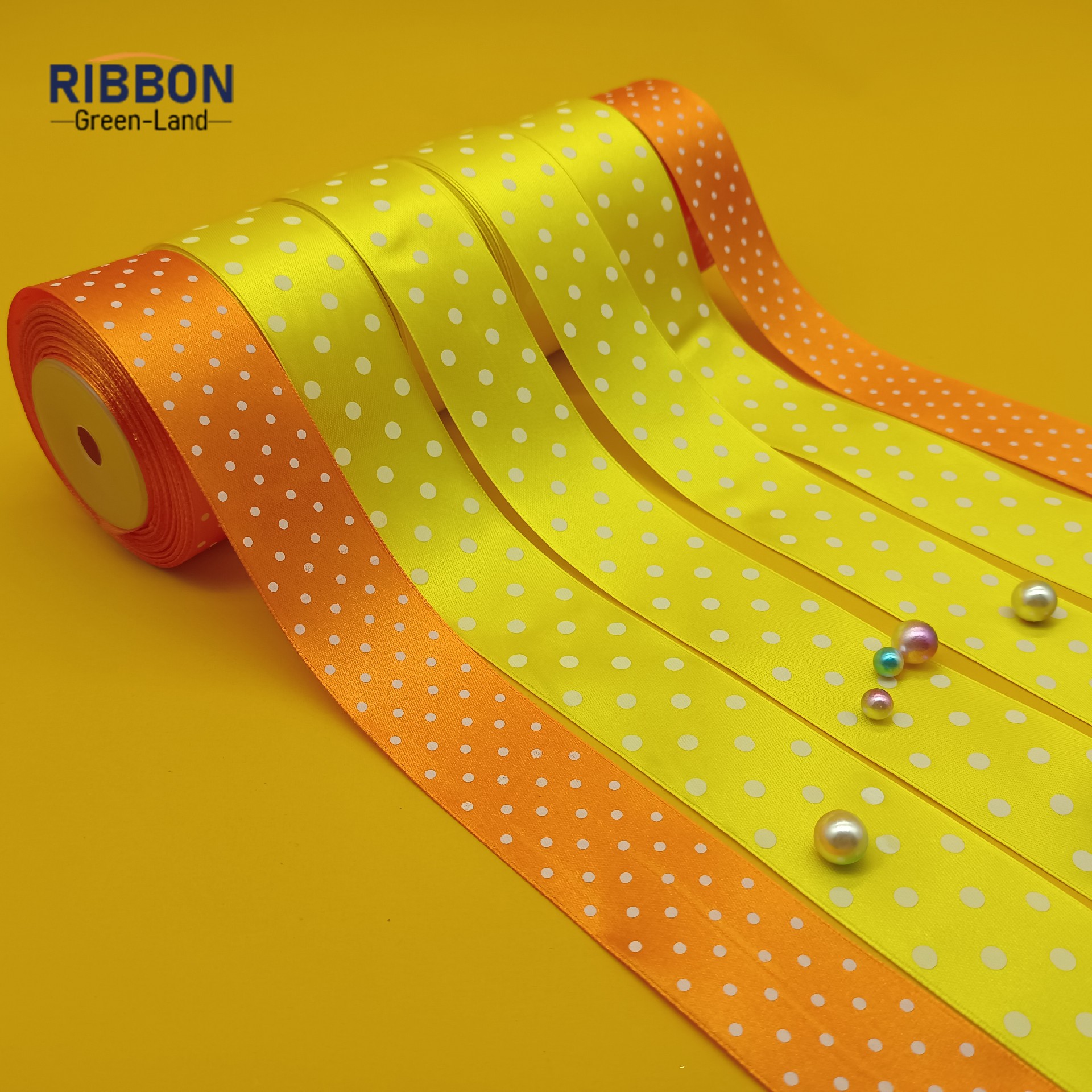 Screen Printing Yellow Ribbon with White Dot