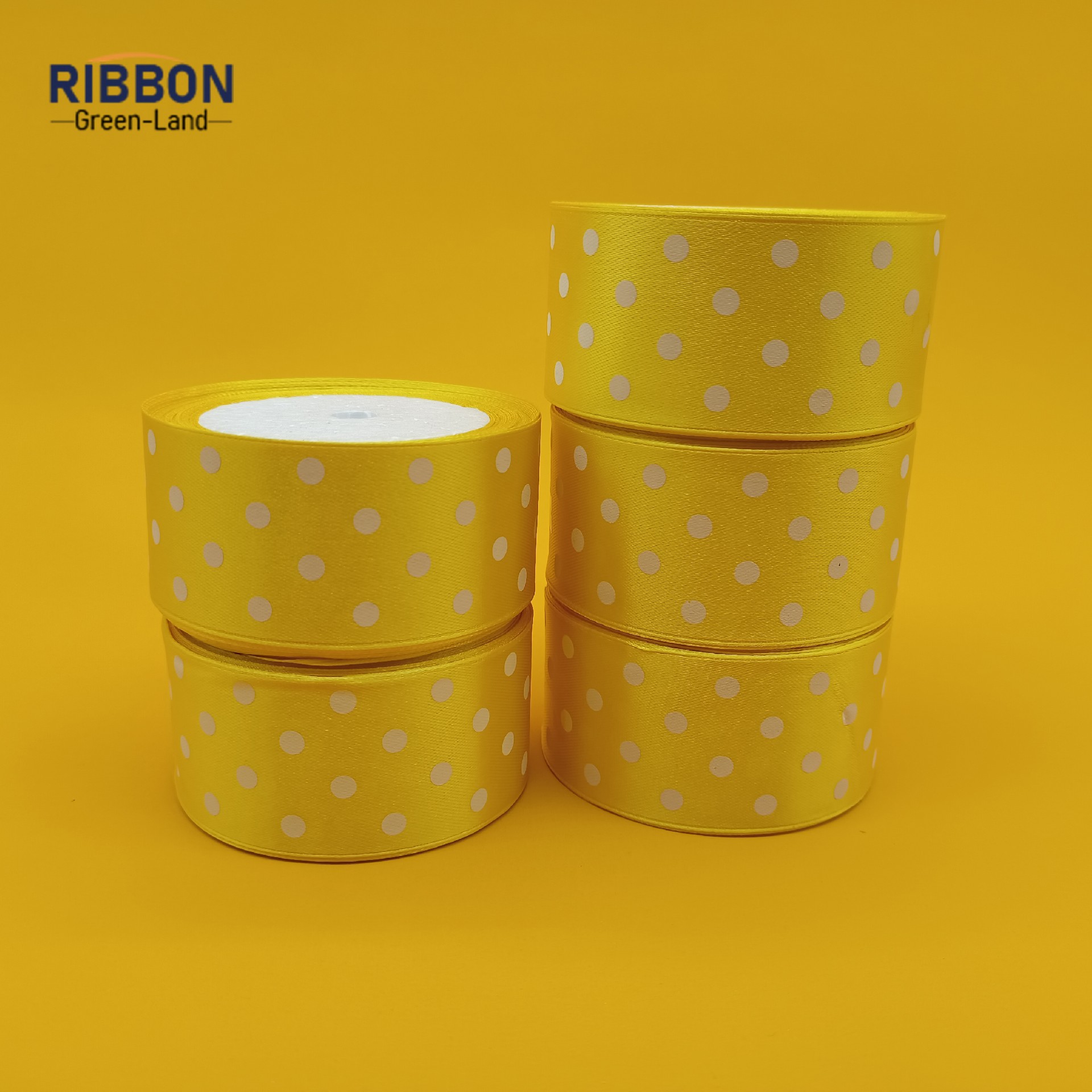 Screen Printing Yellow Ribbon with White Dot
