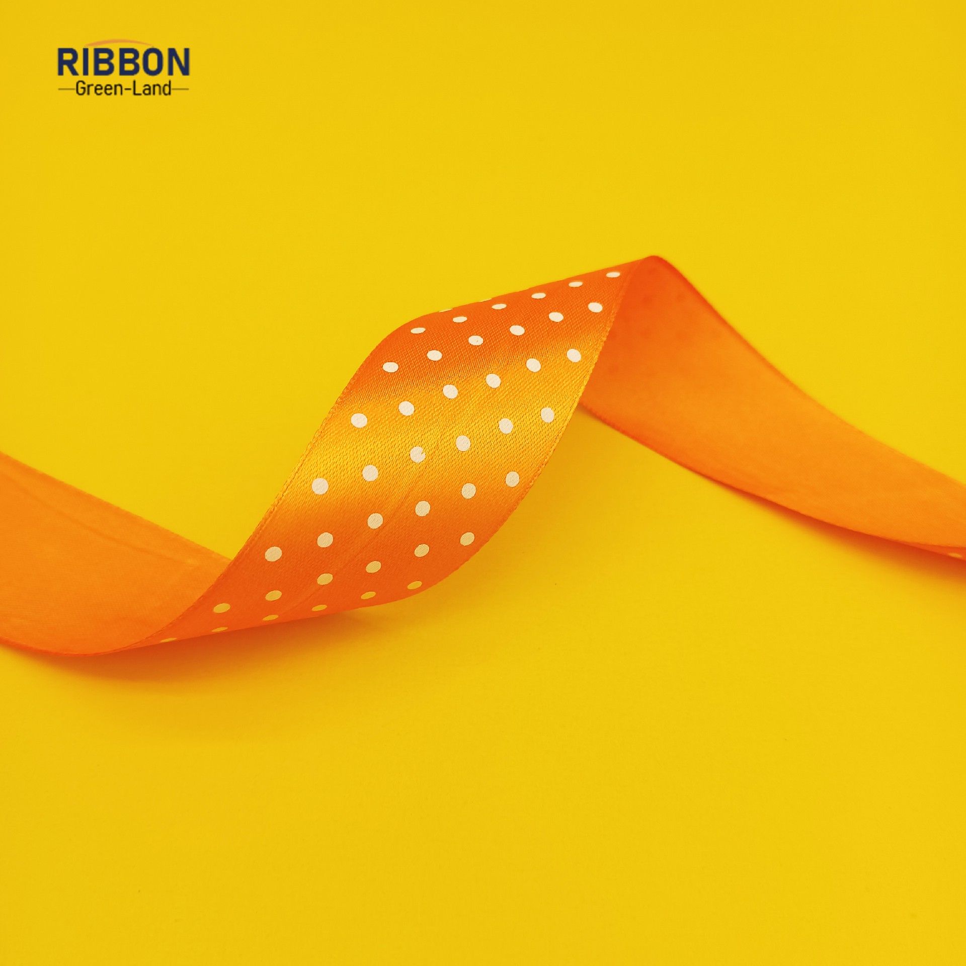 Screen Printing Orange Ribbon with White Dot