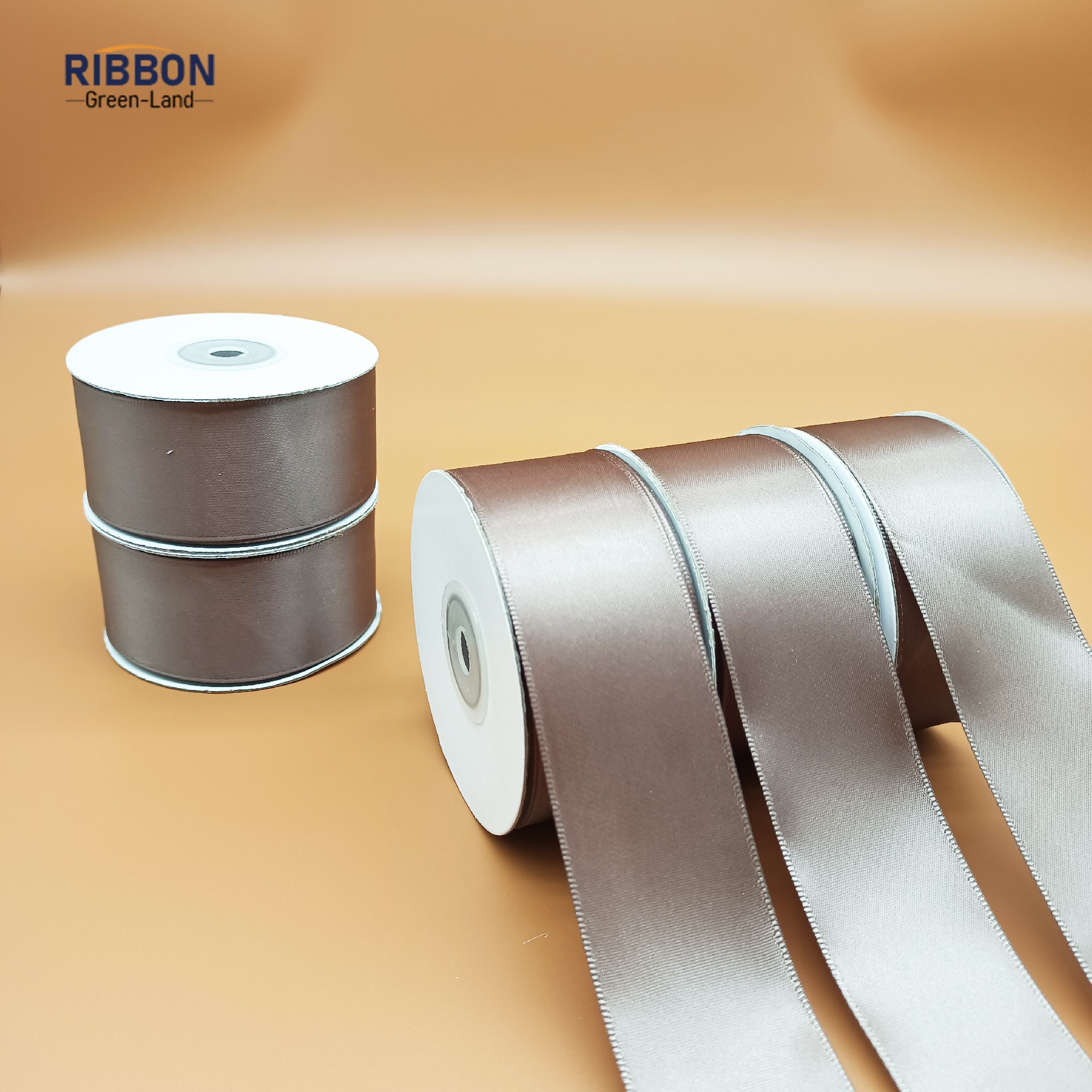 Polyester Double Face Satin Brown Matt Ribbon
