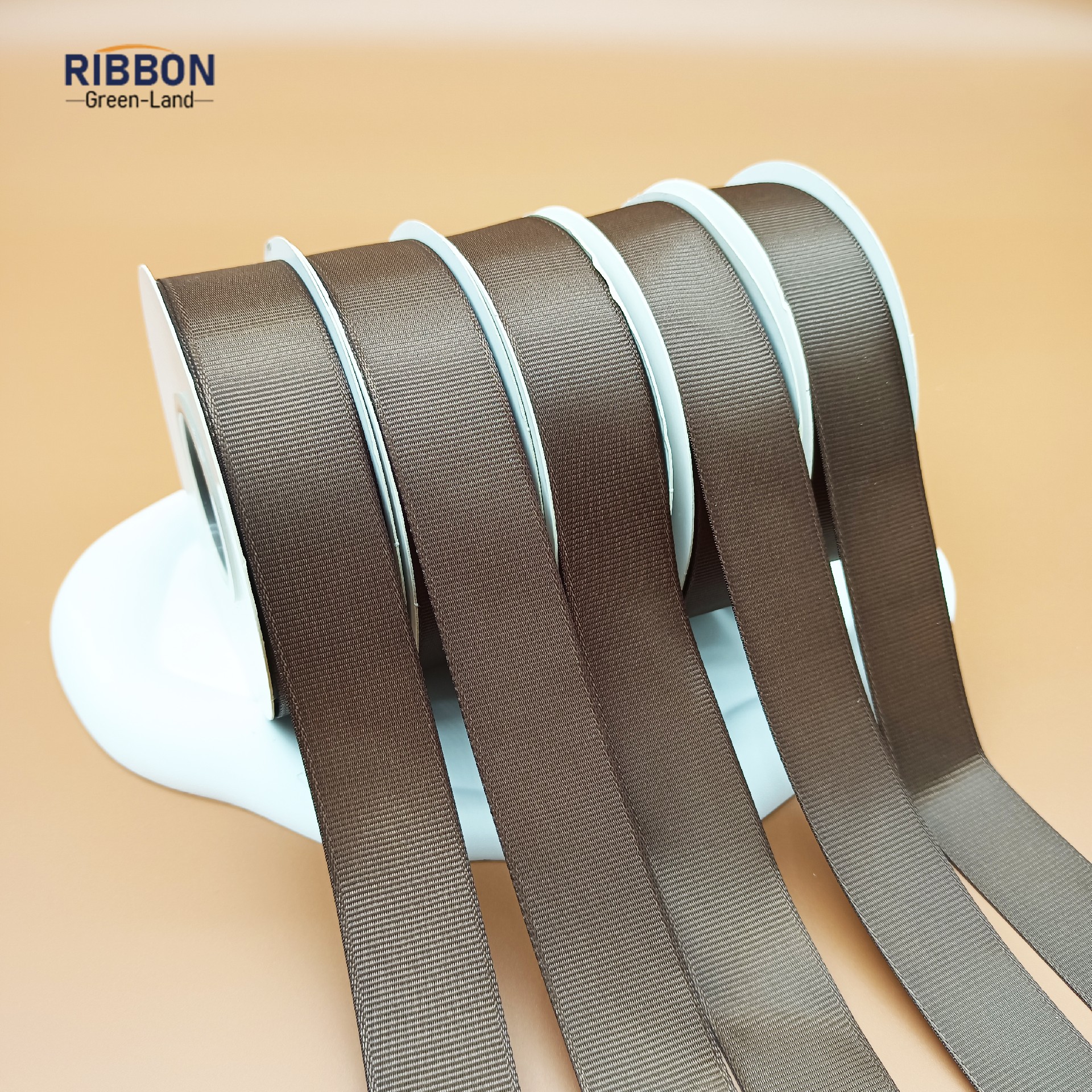 Polyester Grosgrain Brown Ribbon