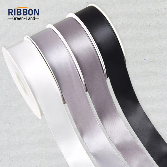 Polyester Double Face Satin Grey Matt Ribbon